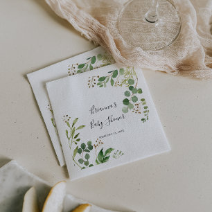 Guardanapo De Papel Chá de fraldas Floral Simples Marrom Eucalipto