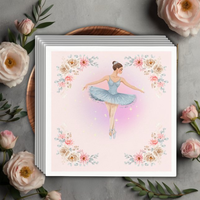 Guardanapo De Papel Chá de fraldas Floral Twirling Ballerina Watercolo (Criador carregado)