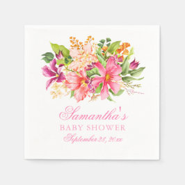 Guardanapo De Papel Chá de fraldas Flores Chic Buquê Cor-de-Rosa