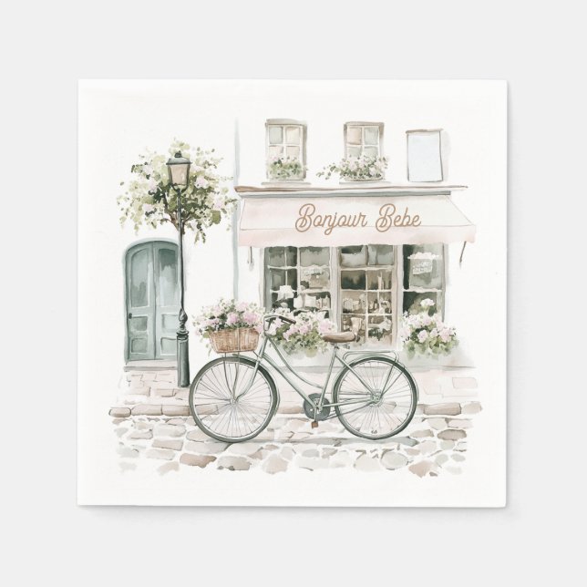Guardanapo De Papel Chá de fraldas Francês Bonjour Bebe (Frente)