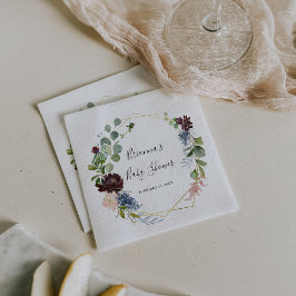 Guardanapo De Papel Chá de fraldas Geométrico Dourado Burgundy