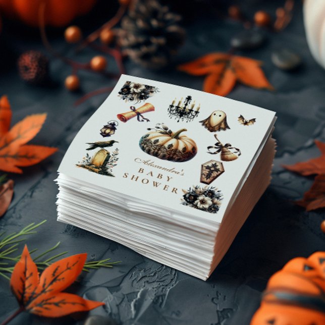 Guardanapo De Papel Chá de fraldas Gótico do Halloween Pequeno Boo (Criador carregado)