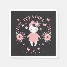 Chá de fraldas Gótico preto-e-rosa