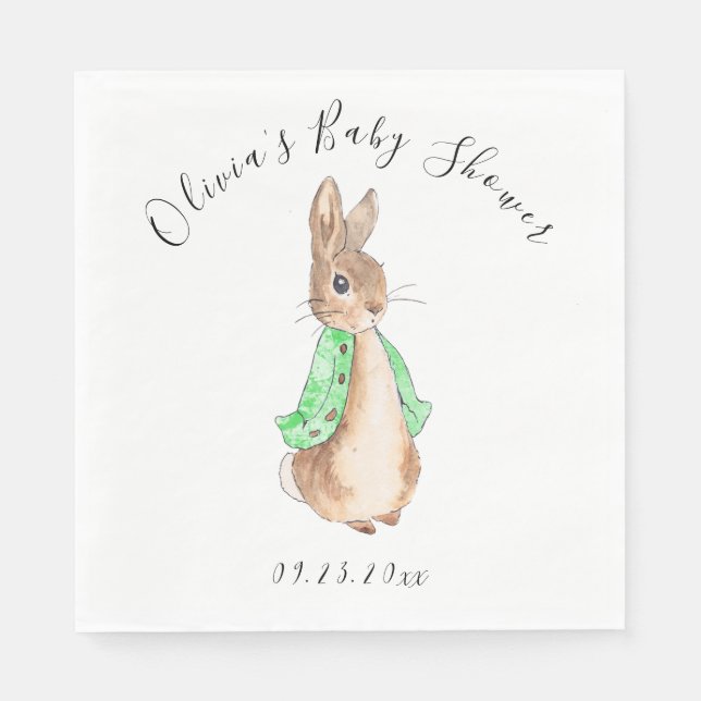 Guardanapo De Papel Chá de fraldas Green Peter Rabbit (Frente)