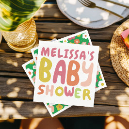 Guardanapo De Papel CHÁ DE FRALDAS Groovy COLORFUL PERSONALIZADO