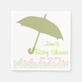 Guardanapo De Papel Chá de fraldas Guarda-chuva verde Napkins