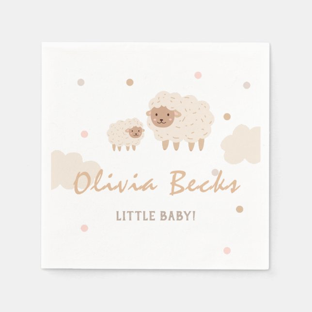 Guardanapo De Papel Chá de fraldas Ilustrativo Cream Pastel (Frente)