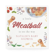 Chá de fraldas Italiano De Meatball Em Aquarela