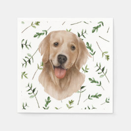 Guardanapo De Papel Chá de fraldas Labrador Retriever Greenery Boho