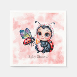 Guardanapo De Papel Chá de fraldas Ladybug e Butterfly Girl