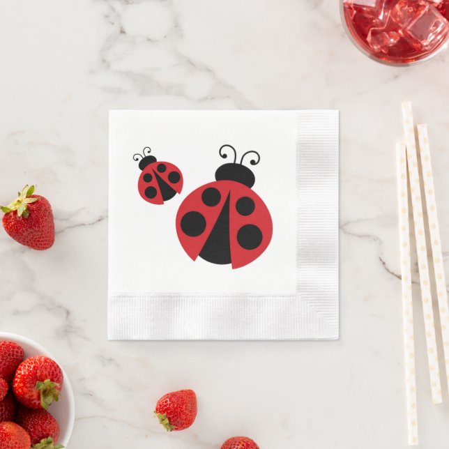 Guardanapo De Papel Chá de fraldas Ladybug ou Festa de aniversário (Insitu)