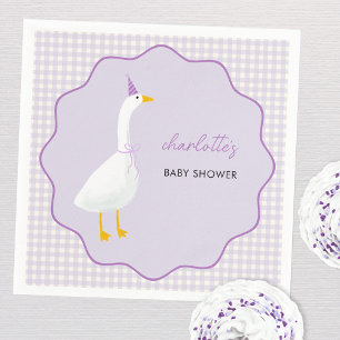 Guardanapo De Papel Chá de fraldas Lilac Gingham de Pequeno Ganso