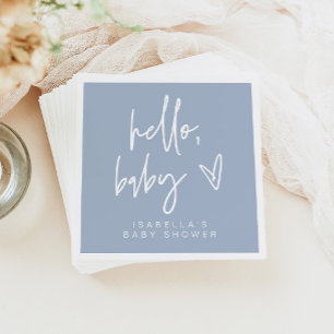 Guardanapo De Papel CHÁ DE FRALDAS MarLO Modern Boho Dusty Blue Hello