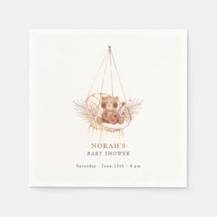 Guardanapo De Papel Chá de fraldas Minimalista do Urso de Teddy Pampas