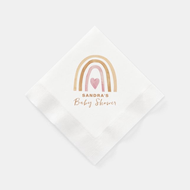 Guardanapo De Papel Chá de fraldas Mínimo Neutro Boho Arco-Íris (Canto)