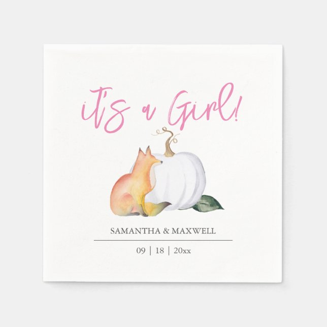 Guardanapo De Papel Chá de fraldas Napkins Call Woodland Pumpkin (Frente)