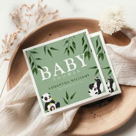Guardanapo De Papel Chá de fraldas Neutro de Panda e Folhagem Bonita