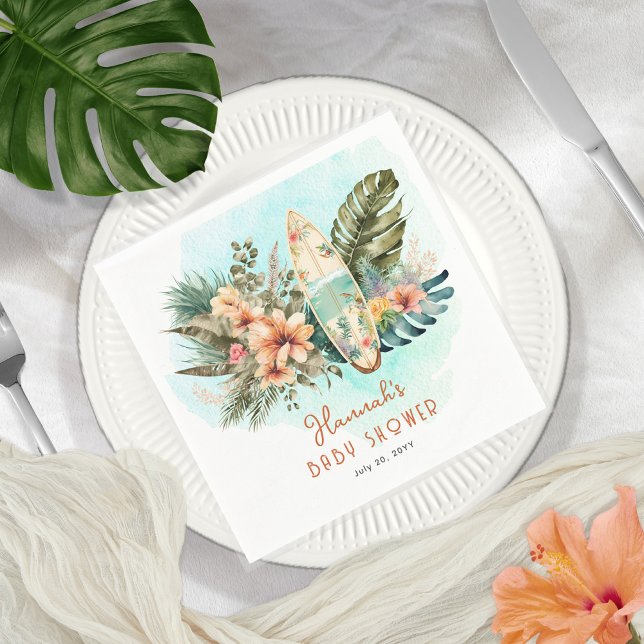 Guardanapo De Papel Chá de fraldas neutro de Surf tropical em Conselho (Criador carregado)