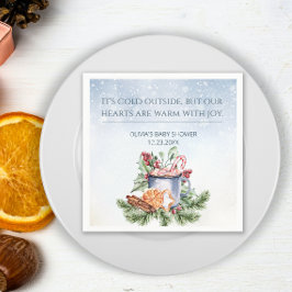 Guardanapo De Papel Chá de fraldas Neve de Cacau Quente Cozy Winter