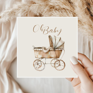 Guardanapo De Papel Chá de fraldas para Carruagem Boho Vintage Baby