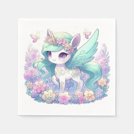 Guardanapo De Papel Chá de fraldas Pastel Girl Unicorn