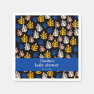 Guardanapo De Papel Chá de fraldas Personalizado de Azul Botânico Boho