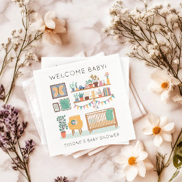 Guardanapo De Papel Chá de fraldas PERSONALIZADO de Ilustração do Nurs