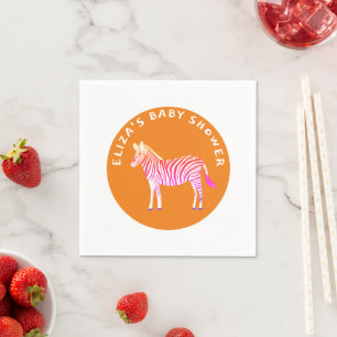 Guardanapo De Papel Chá de fraldas Personalizado de Zebras Colorida Bo