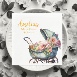 Guardanapo De Papel Chá de fraldas Personalizado do Vintage Stroller