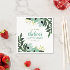 Guardanapo De Papel Chá de fraldas Personalizado Floral Tropical