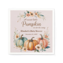 Chá de fraldas personalizável com o Design Pumpkin