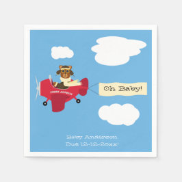 Guardanapo De Papel Chá de fraldas piloto do Urso de Teddy Cute Vintag