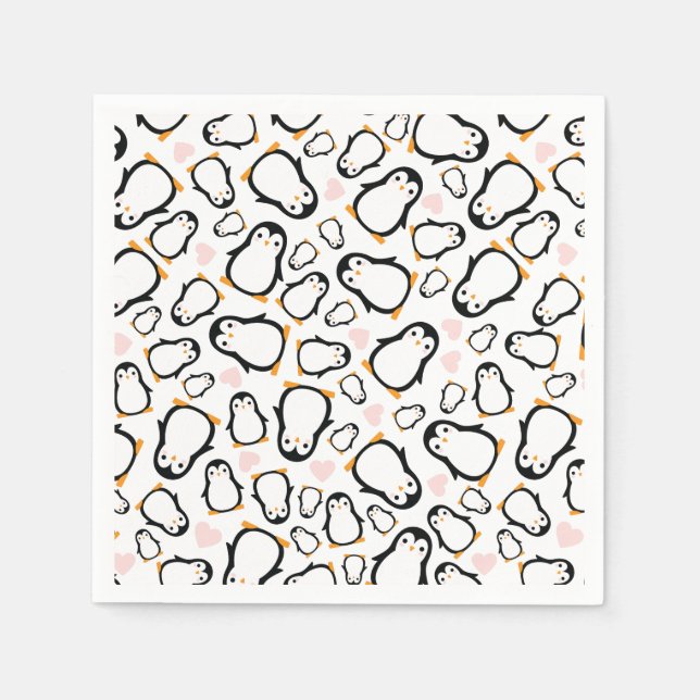 Guardanapo De Papel Chá de fraldas Pinguim Gelado - Menino Azul (Frente)