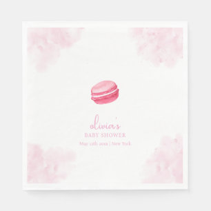Guardanapo De Papel Chá de fraldas Pink Watercolor Bonjour Bébé Macaro