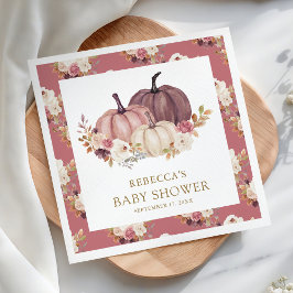 Guardanapo De Papel Chá de fraldas Pumpkin Floral Rosa-Rosa Dusty
