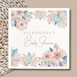 Guardanapo De Papel Chá de fraldas Quic Boho Floral Azul Rosa