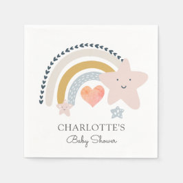 Guardanapo De Papel Chá de fraldas Rainbow Pink Heart Girl