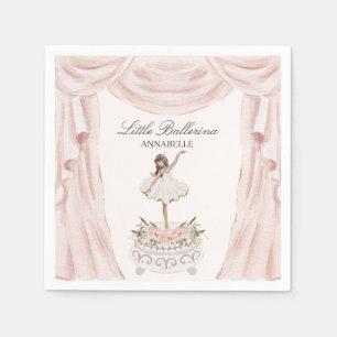 Guardanapo De Papel Chá de fraldas Rosa Ballerina ou Aniversário