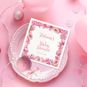 Guardanapo De Papel Chá de fraldas Rosa Candy Frame Girl