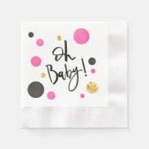 Chá de fraldas rosa e Dourado Napkins para Garota