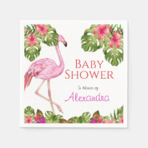 Chá de fraldas Rosa Flamingo Tropical Vida Selvage