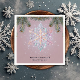 Guardanapo De Papel Chá de fraldas Roxo Moderno Flocos de Neve de inve