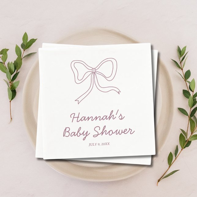 Guardanapo De Papel Chá de fraldas Roxo Personalizado Napkins (Personalized Purple Baby Shower Napkins
)