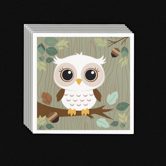 Guardanapo De Papel Chá de fraldas Rustic Owl Woodland Forest (Criador carregado)