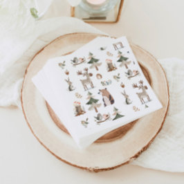 Guardanapo De Papel Chá de fraldas rústico de animais da floresta