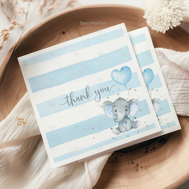 Guardanapo De Papel Chá de fraldas Safari Elefante (Elephant Safari Baby Shower Invitation Elephant Safari Baby Shower Invitation Boy Planning a baby sh)