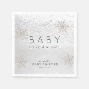 Guardanapo De Papel Chá de fraldas Silver Snowflakes