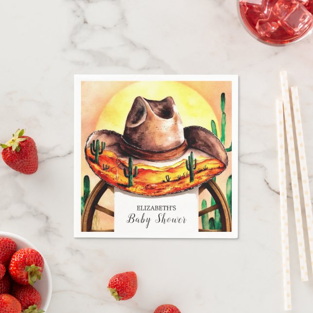 Guardanapo De Papel Chá de fraldas Simples Boho Boot Cowboy (Insitu)