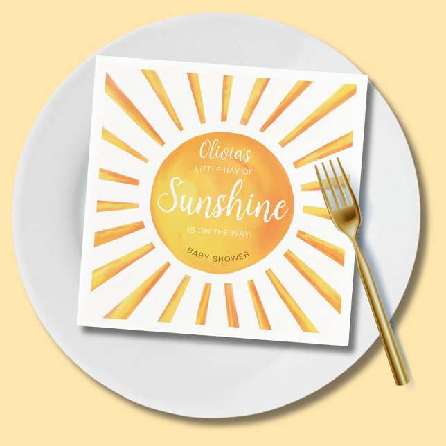 Guardanapo De Papel Chá de fraldas Sunshine (Little Ray of Sunshine Baby Shower paper napkins)