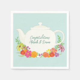 Guardanapo De Papel Chá de fraldas Tea Party Teapot Primavera Floral